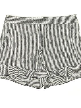 Trina Turk Black and White Striped Cotton Shorts